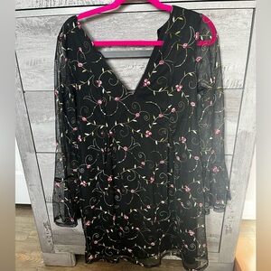 BCBG generation black embroidered dress EUC size S